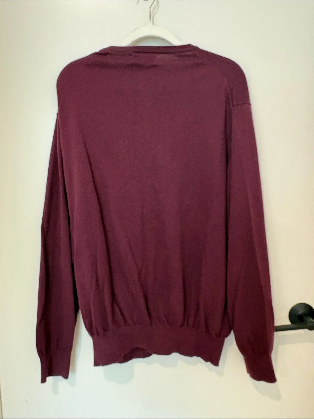 Polo Ralph Lauren Burgundy V-Neck Sweater Pony Logo Pima Cotton Preppy Classic